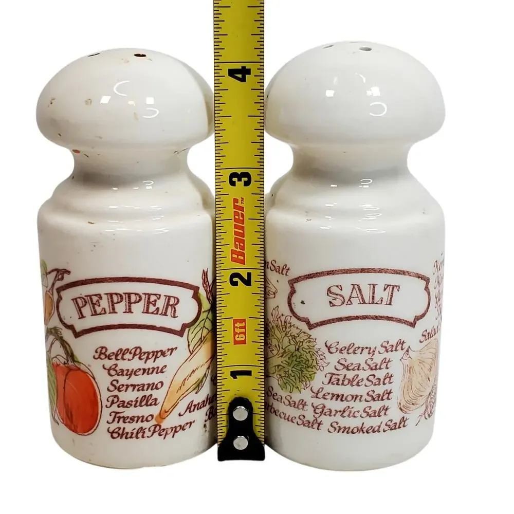 Vegetables Variety Salt & Pepper Shakers Porcelain White Vtg Avon 1980